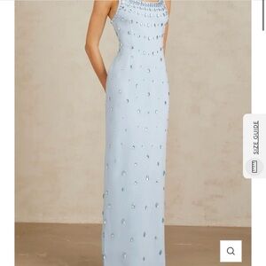 Miss Rosier - Meris Embellished Light Blue Sleeveless Maxi Dress